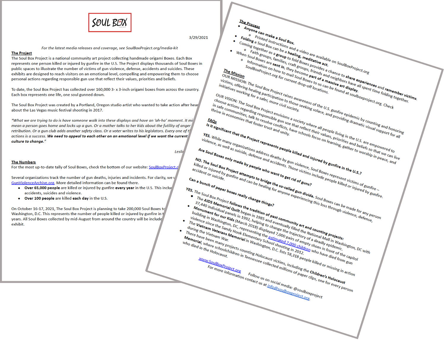 background information on Soul Box Project