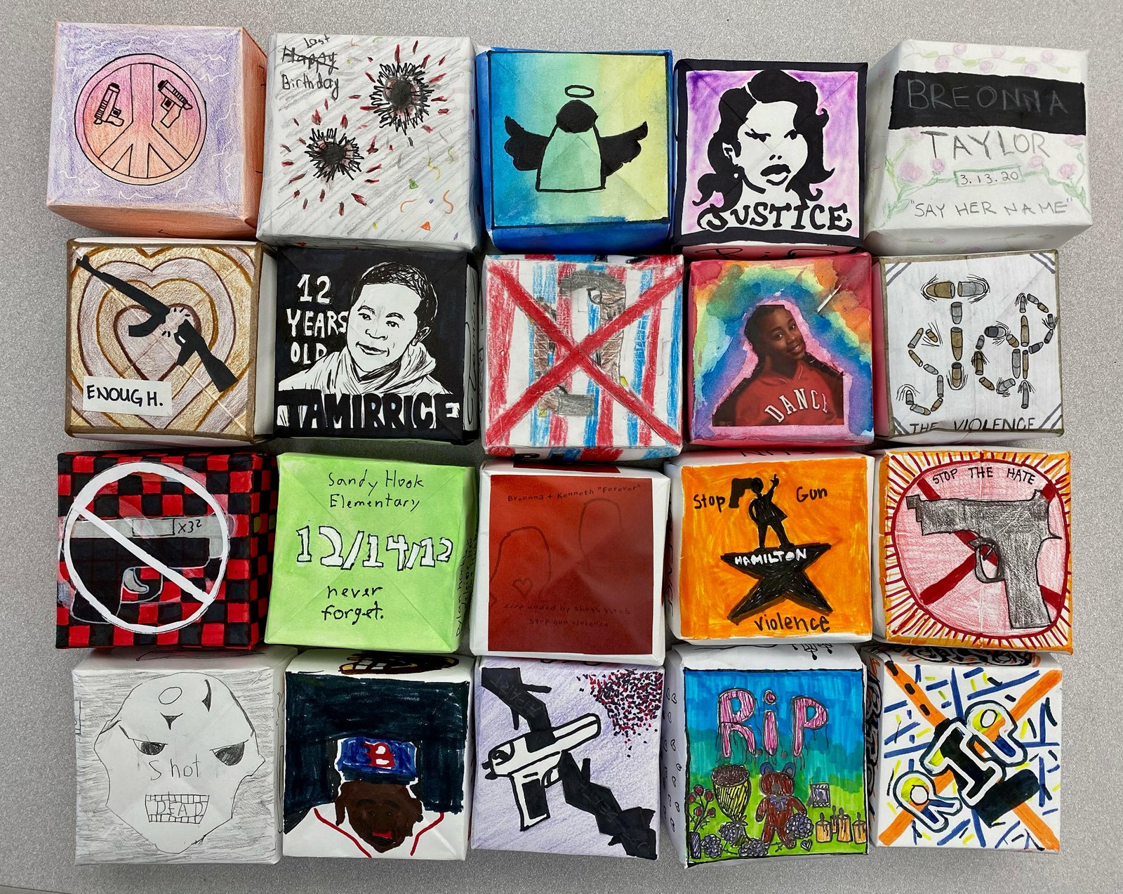 Soul Boxes made by high school art students, Bronx, NY