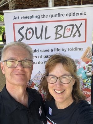 Ellen and Tim at This Loss We Carry Portland Exhibit June 2021